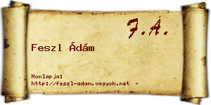 Feszl Ádám névjegykártya